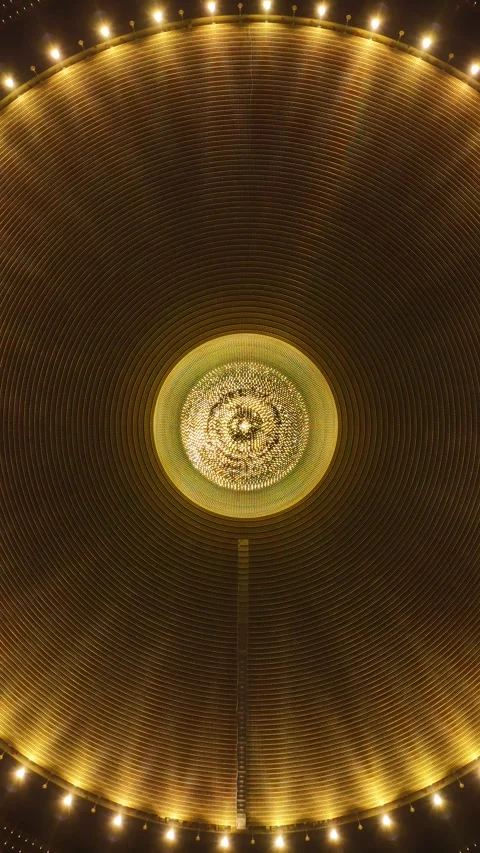 Top-down Aerial View of Candlelight Circles During Magha Puja Video stock 335941795