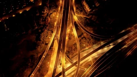 Top down aerial view of city road network. Stock Footage 336334239