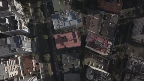 Top Down Aerial View of City Buildings Stock Footage 343420180
