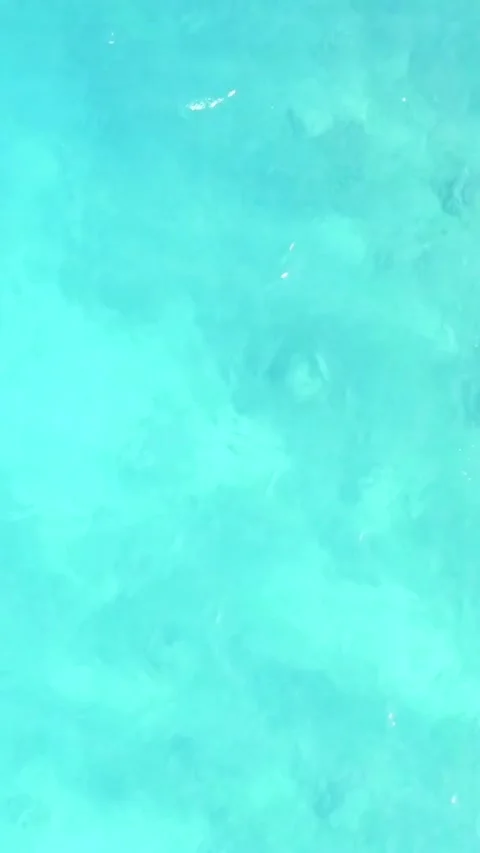 Top down aerial view of crystal clear turquoise ocean Stock Footage 333159093