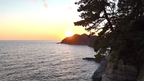 Top Down Aerial View of Dogashima Coastline Ascending 4K Stock Footage 326081819