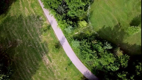 Top-Down Aerial View of G. Ross Park Trail in Toronto Stock-Footage 347151136