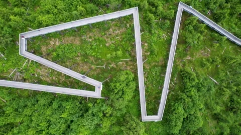 Top Down Aerial View of Gäggelerstäg Walkway Stock Footage 329021401
