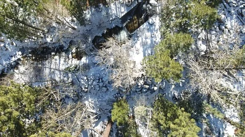 A Top-down Aerial View of Galena Creek in Winter. Stock Footage 87634841