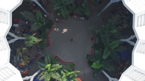 Top Down Aerial View of Ganhi Market in Cotonou, Benin Stock Footage 342287042