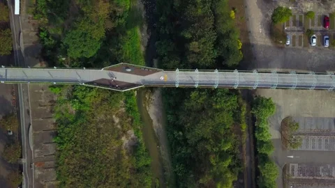 Top Down Aerial View of Green Urban Corridor in Taiwan 4K Stock Footage 346135141