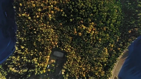 Top down aerial view of Head Harbour lighthouse, New Brunswick, Canada Video stock 159981508