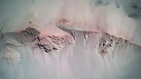 Top-Down Aerial View of Heidushan and Yanzhi Mountain Ridge in Mangya Qinghai Stock Footage 344521767