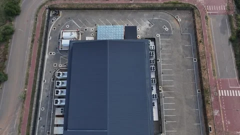 Top Down Aerial View of High Tech Data Center Facility with massive industr.. Stock Footage 334166021