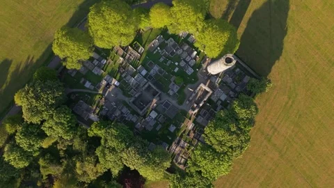 Top Down Aerial View of the Historic Monasterboice Monastic Site, Louth Ireland Stock Footage 314428466