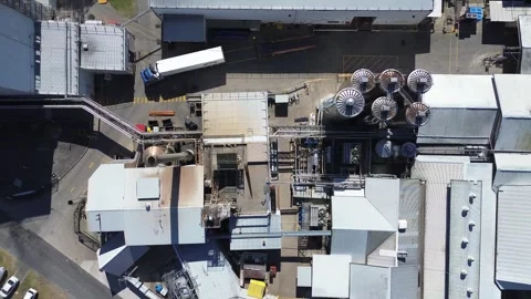 Top Down Aerial View of Industrial Processing Plant Video stock 334902679