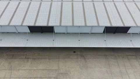 Top down aerial view of industrial building roof Video stock 340503591