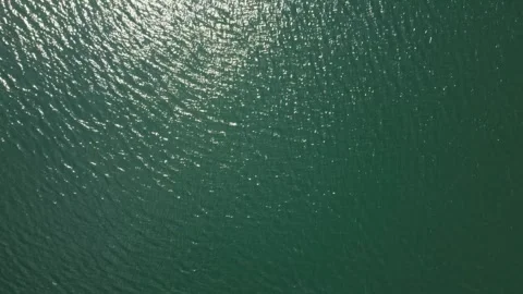 Top-down aerial view of lake water, drone shot directly from above Stock Footage 276612819