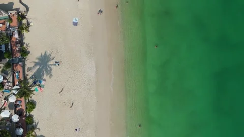 Top Down Aerial View of Lamai Beach Shoreline Koh Samui Vídeos de archivo 337234148