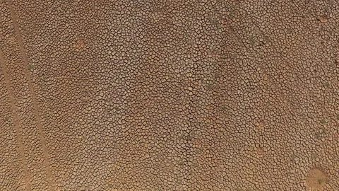 Top-down aerial view of land scarred by extreme drought 库存影片 316840957