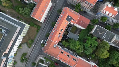 Top Down Aerial View of Leipzig, Germany Neighborhood Stock-Footage 331338990