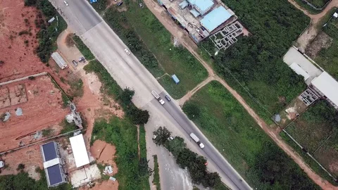 Top down aerial view of major highways in Lagos Nigeria 스톡 동영상 113765031