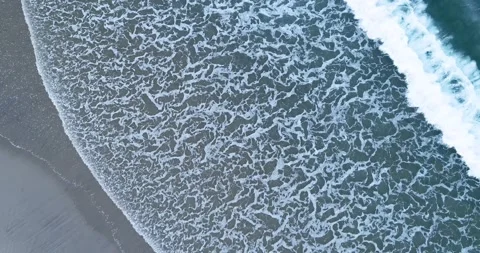 Top Down Aerial View of Ocean Waves on a Sandy Beach The Concept of Tranquili Video stock 327836685