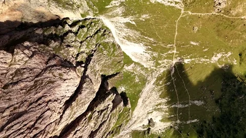 Top-Down Aerial View Over Seceda Mountain – Dolomites, Italy Stock Footage 313892001