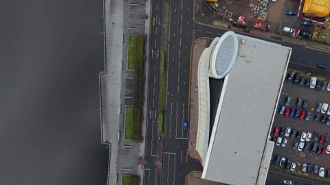 Top Down Aerial View Over Clydeside Waterfront Glasgow Vídeos de archivo 328788711