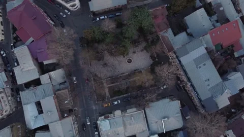 Top down aerial view of a park within a residential space Vídeos de archivo 305852345
