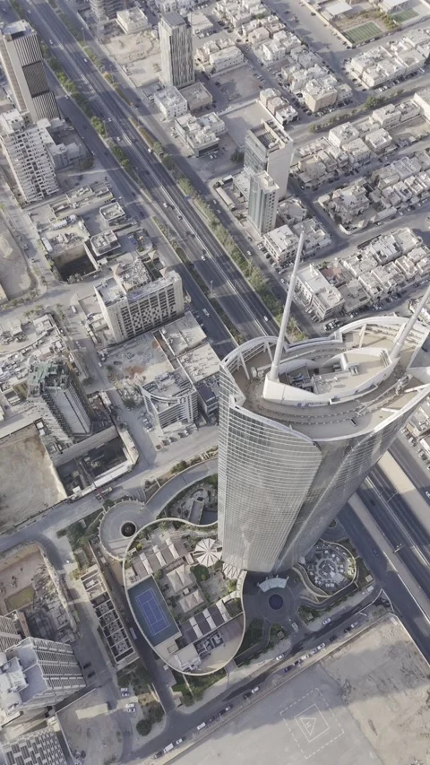 Top Down Aerial View of Riyadh Urban Architecture Stock Footage 343126637