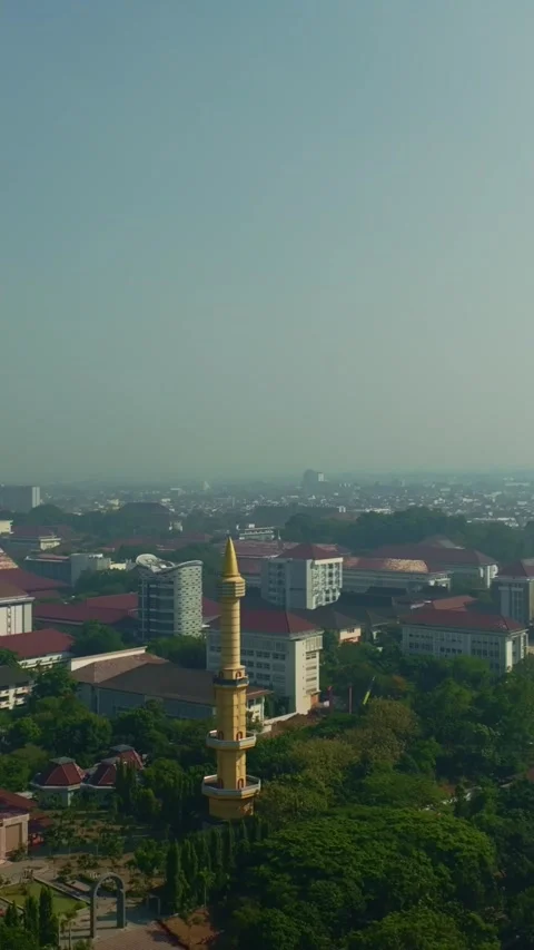 Top down aerial view of rooftop solar panels in Yogyakarta Stock Footage 342577521