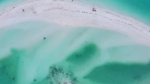 Top-down aerial view of shallow sandbar and turquoise sea, Philippines Stock Footage 325217712
