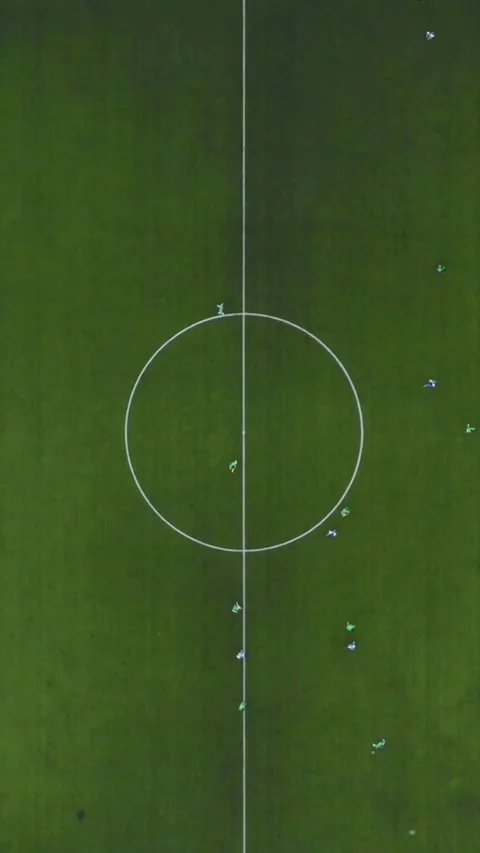 Top down aerial view of soccer match game Video stock 334170529