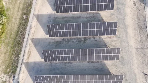 Top Down Aerial View of Solar Panel Array in Surfers Paradise Video stock 341322809
