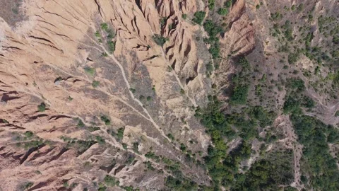 Top-Down Aerial View of Stob Pyramids Rock Formations, Bulgaria Stock Footage 343365560