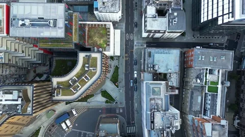 Top-down aerial view of the streets of London city center, England, UK Video stock 253542914
