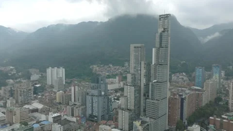 Top-down aerial view of streets in Bogotá's city center Stock Footage 283898763
