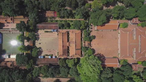 Top down aerial view of temple of literature in hanoi Stock Footage 329506521