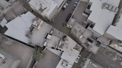 Top Down Aerial View of Traditional Saudi Homes and Oasis Stock Footage 341856318