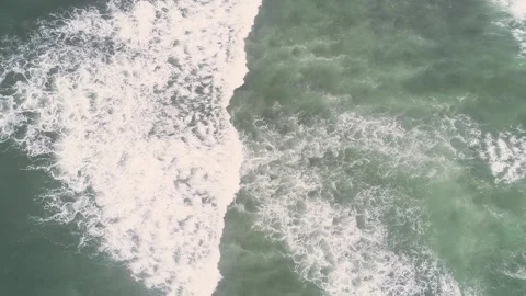 Top Down Aerial View of a Turbulent Sea The Concept of a Natural Power Stock Footage 317564679