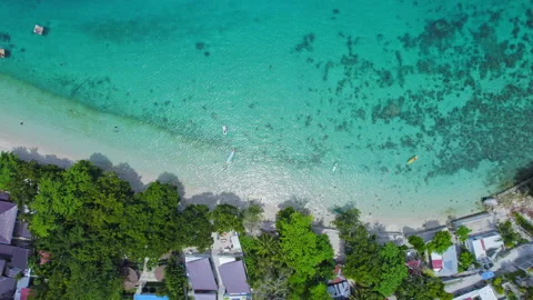 Top Down Aerial View Of Turquoise Blue B... | Stock Video | Pond5