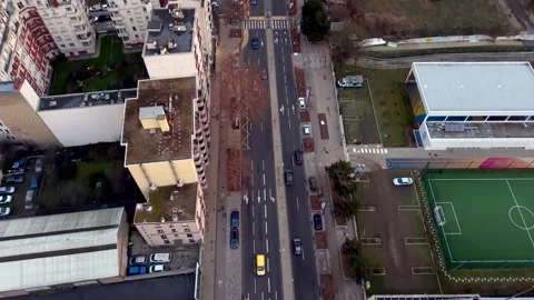 Top-Down Aerial View Urban Street, Paris, France Stock Footage 327553881