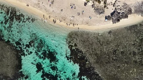 Top Down Aerial Of Yallingup Beach, Dunsborough WA Видео 347170341