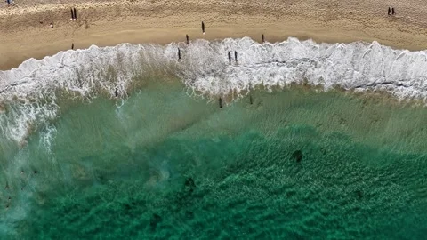 Top Down Aerial Of Yallingup Beach, Margaret River Region WA Video stock 347170909