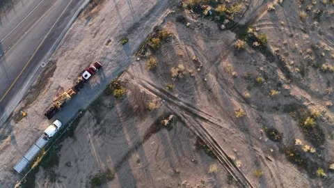 Top Down Arizona Desert Drone Stock Footage 322217554