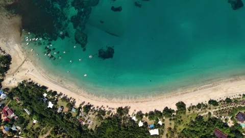 Top Down Beach Cove and Clear Water in Bacungan 動画素材 335645027