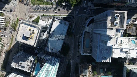 Top Down Of Brickell SLS by Drone 4k Stock Footage 127205594