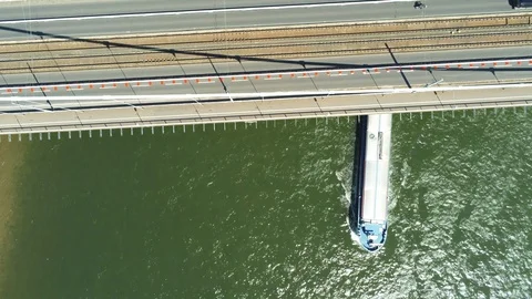 Top down Bridge Stock Footage 107136860