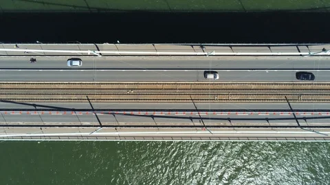 Top down Bridge Stock Footage 107154081