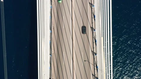 Top down bridge over sea. Stock Footage 201021443