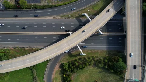 Top down of a Busy Highway in 4K Stock Footage 217384123