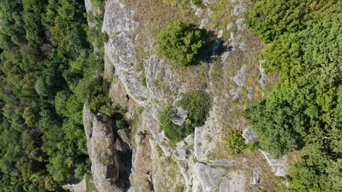 Top-Down Camera Movement Madara Plateau Bulgaria Stock Footage 345368199