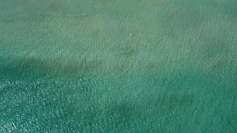 Top down of changing colors of water on the ocean shore. Aerial Drone Footage Stock Footage 258836905