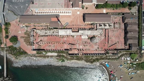 Top down città della scienza incendio napoli Video stock 201874603